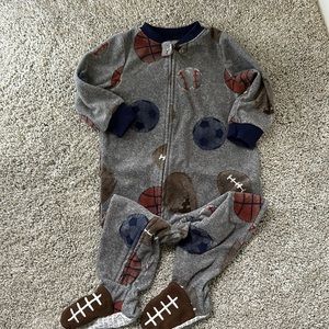 Carters Sports themed footie pjs